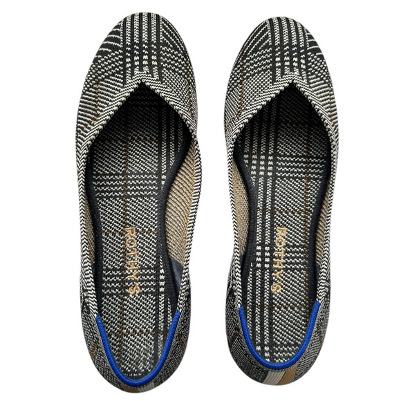Rothy's Shoes - Rothy's Flats In Black/Beige/Bleu Size 9